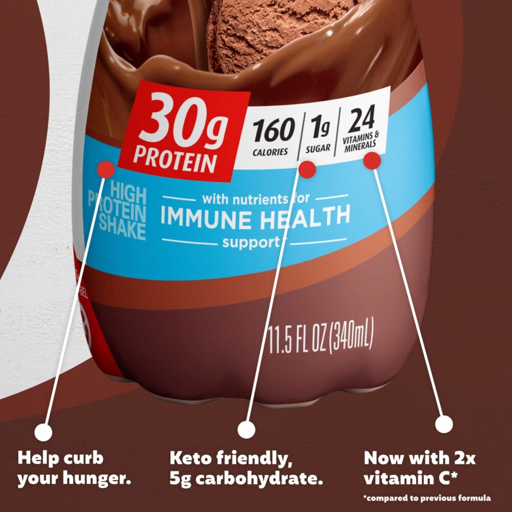Premier Protein Shake – 30 g Protein, 1 g Sugar, 24 Vitamins & Minerals for Immune Health – Chocolate, 11.5 fl oz (Pack of 12) - Image 4