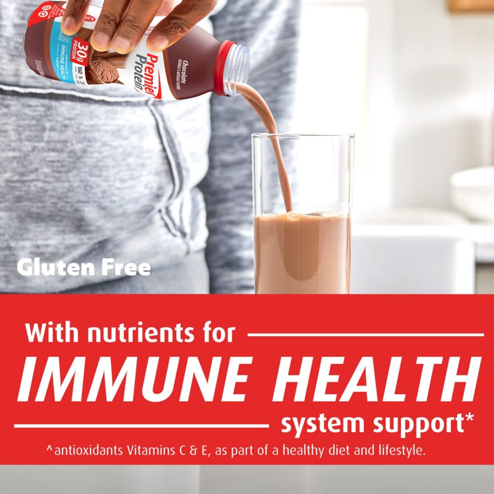 Premier Protein Shake – 30 g Protein, 1 g Sugar, 24 Vitamins & Minerals for Immune Health – Chocolate, 11.5 fl oz (Pack of 12) - Image 3
